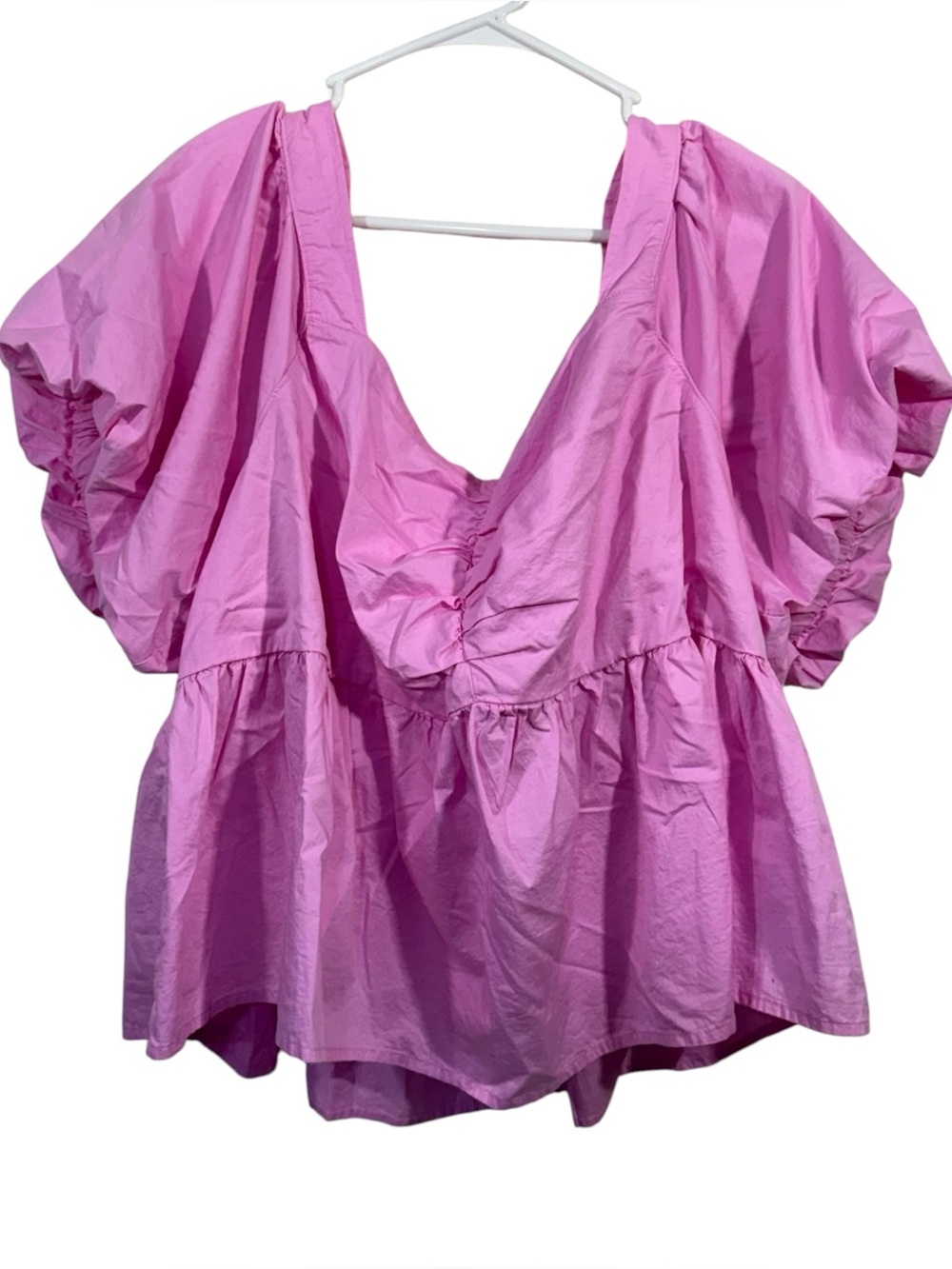Old Navy Plus Size Barbie Pink Cottagecore Smocked Blouse